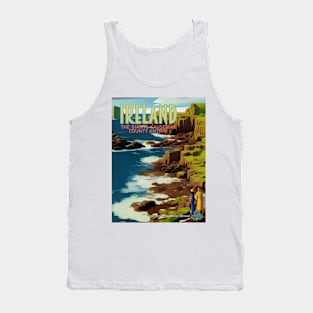 Original Retro Style Ireland Tourism Poster 9 Tank Top